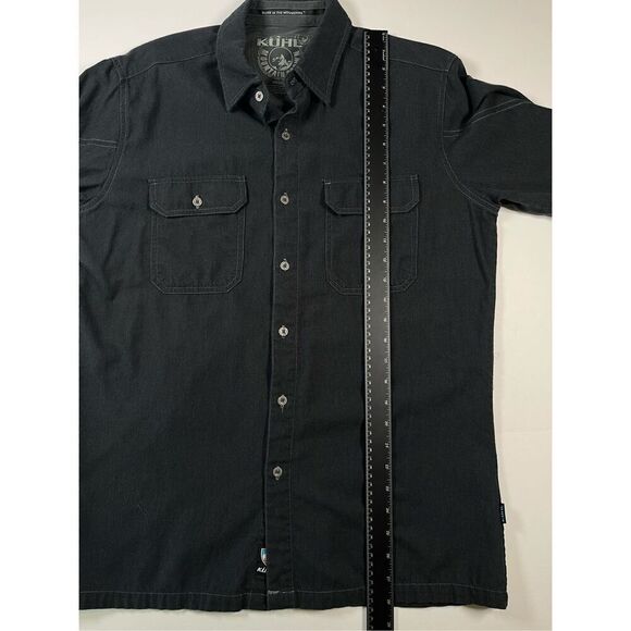 Kuhl Cotton Wool Blend Long Sleeve Button Up Charcoal Grey Men's Size Medium EUC - Picture 7 of 11